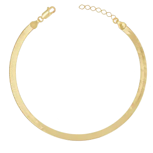 14K Gold Grand Herringbone Anklet 5mm