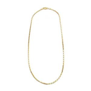 14K Solid Small Box Link Chain Necklace 2mm