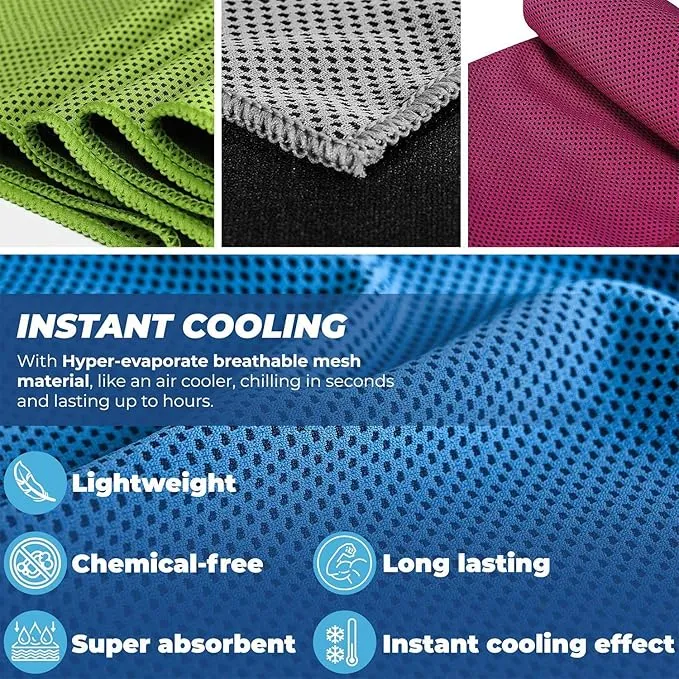 3 Pcs Cooling Towel Microfibre Quick Dry Breathable for Neck & Face During Sports