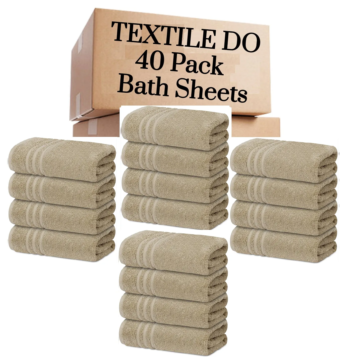 40 Pieces Bath Sheets Large Bulk Towels Set 75cm X 150 cm Bath Towels