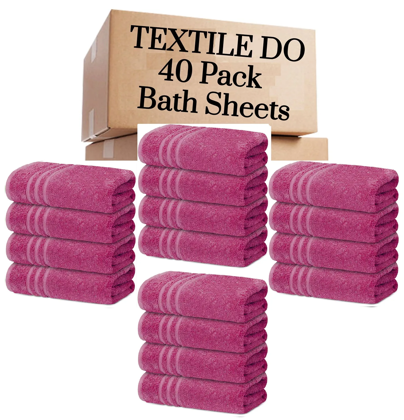 40 Pieces Bath Sheets Large Bulk Towels Set 75cm X 150 cm Bath Towels