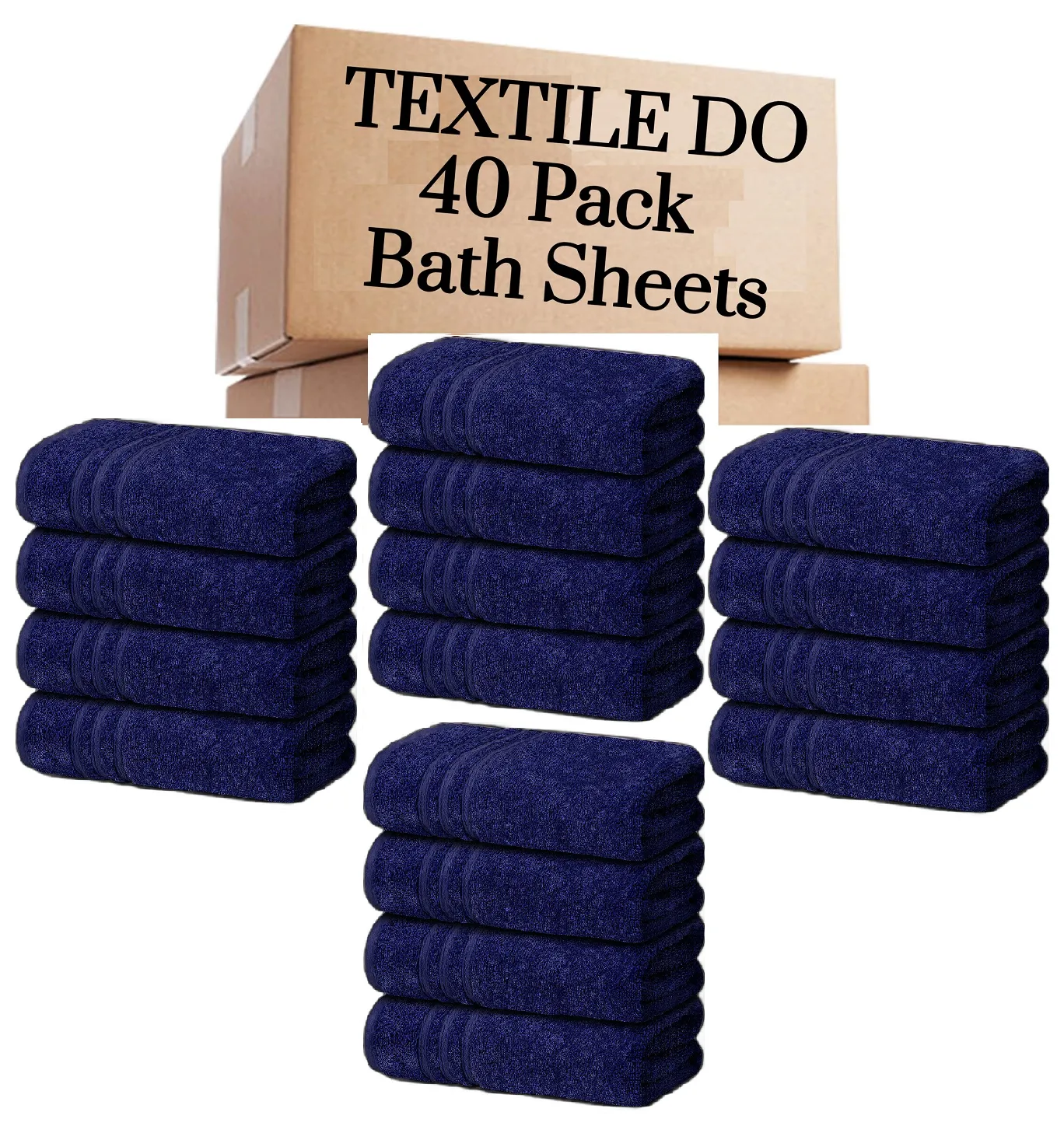 40 Pieces Bath Sheets Large Bulk Towels Set 75cm X 150 cm Bath Towels