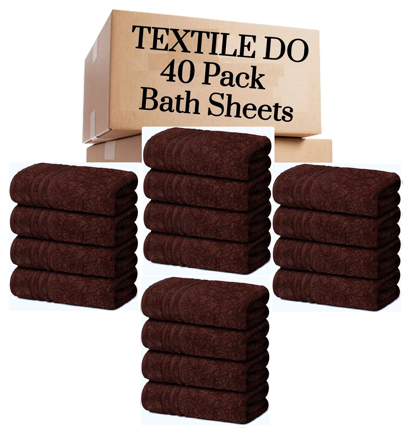 40 Pieces Bath Sheets Large Bulk Towels Set 75cm X 150 cm Bath Towels