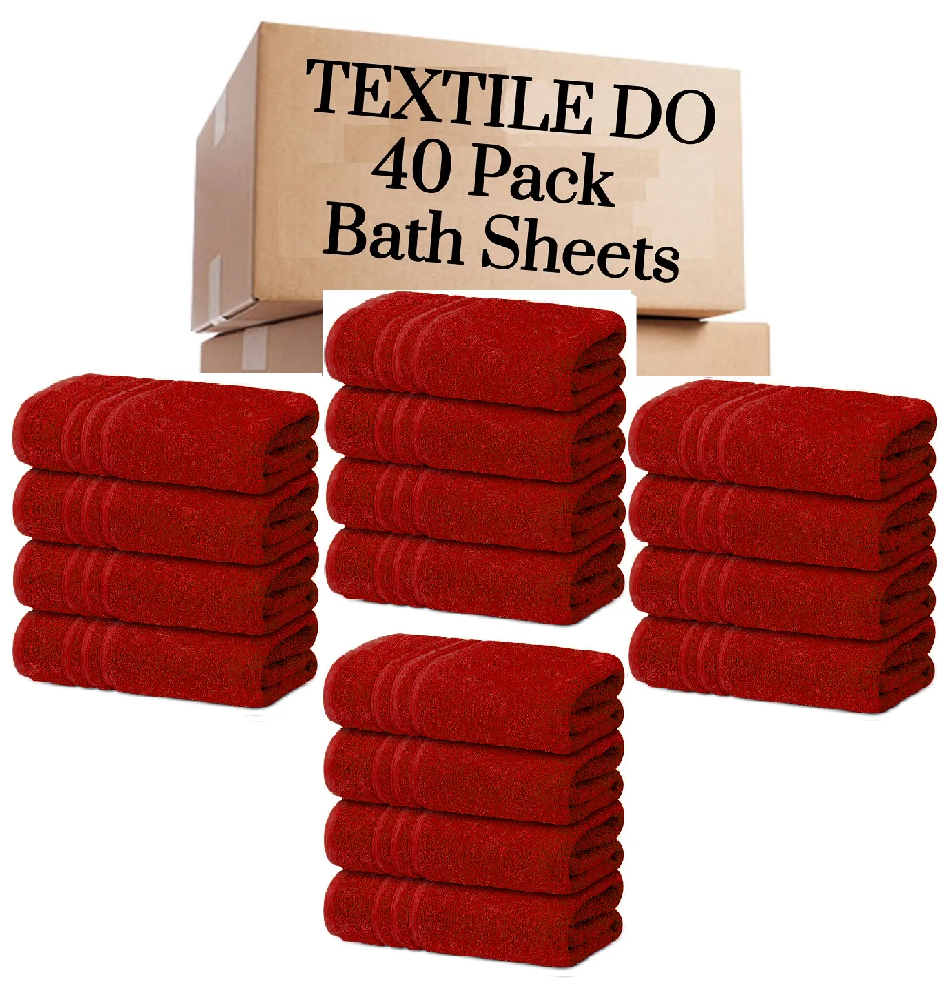 40 Pieces Bath Sheets Large Bulk Towels Set 75cm X 150 cm Bath Towels