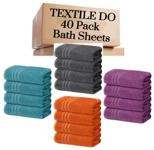 40 Pieces Bath Sheets Large Bulk Towels Set 75cm X 150 cm Bath Towels