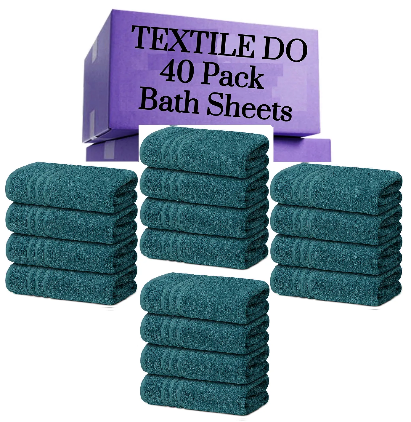 40 Pieces Bath Sheets Large Bulk Towels Set 75cm X 150 cm Bath Towels