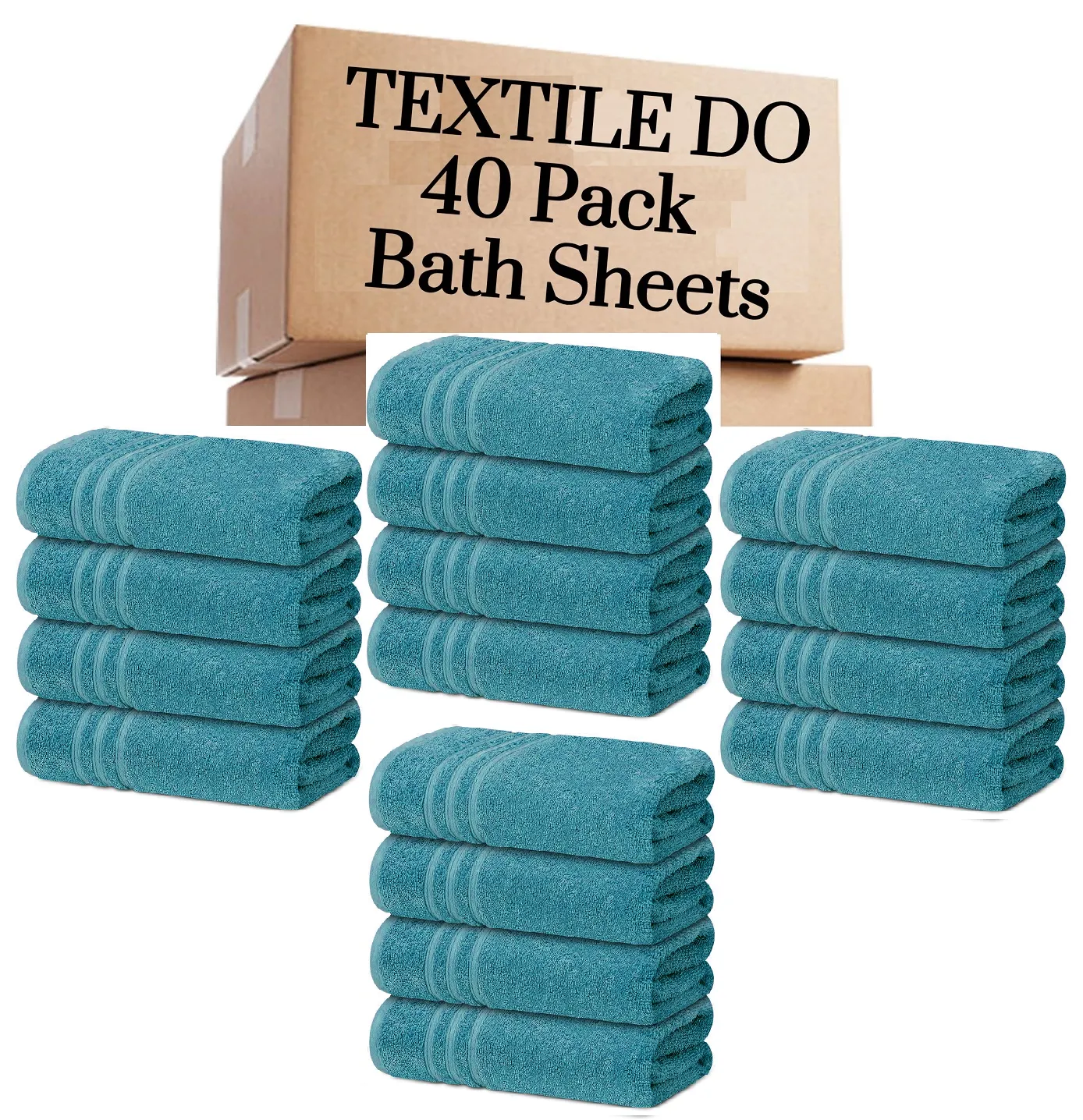 40 Pieces Bath Sheets Large Bulk Towels Set 75cm X 150 cm Bath Towels