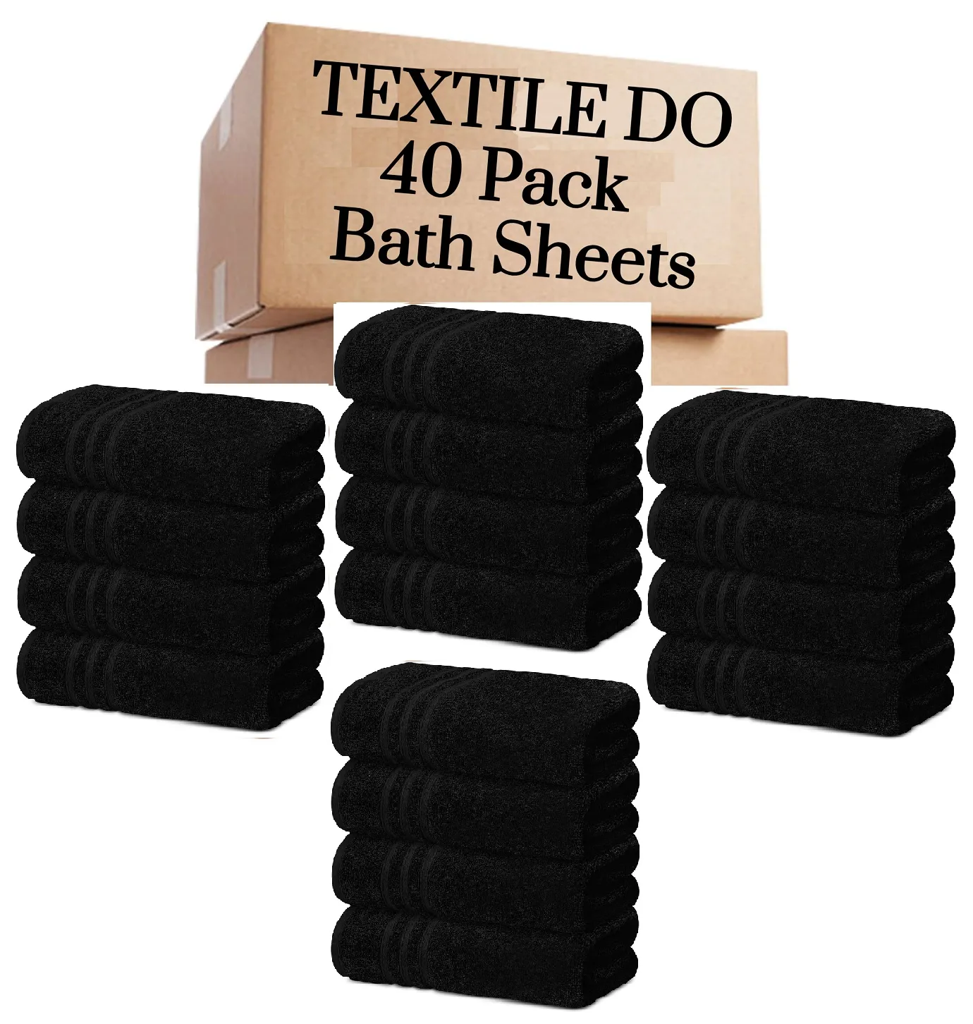 40 Pieces Bath Sheets Large Bulk Towels Set 75cm X 150 cm Bath Towels