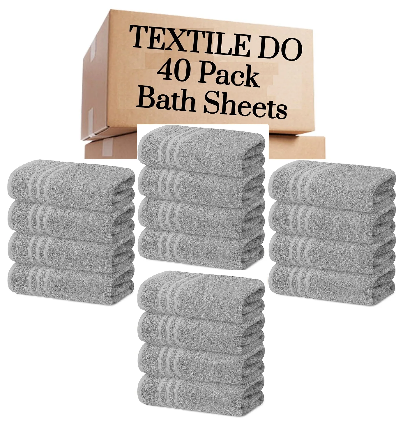 40 Pieces Bath Sheets Large Bulk Towels Set 75cm X 150 cm Bath Towels