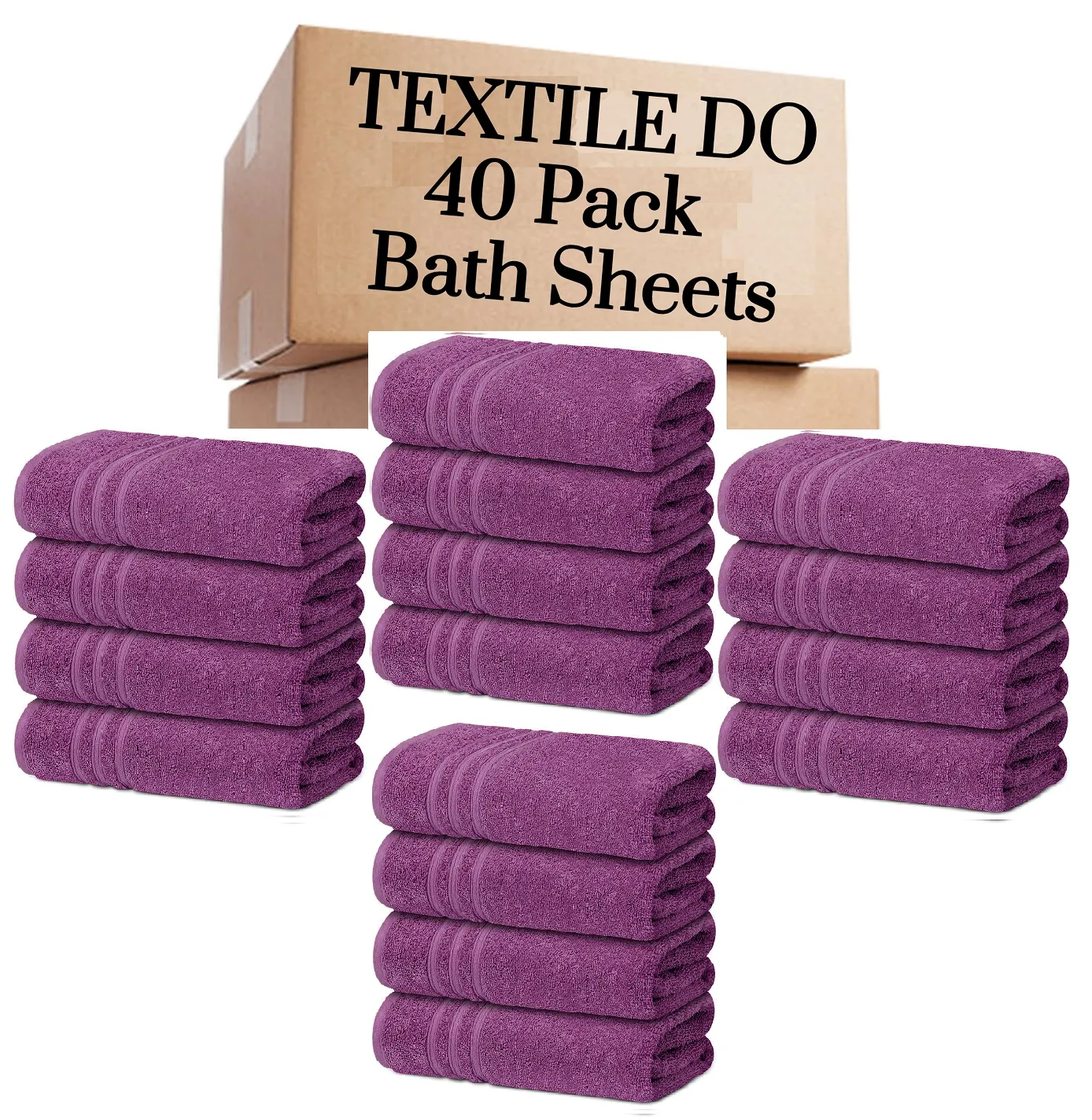 40 Pieces Bath Sheets Large Bulk Towels Set 75cm X 150 cm Bath Towels