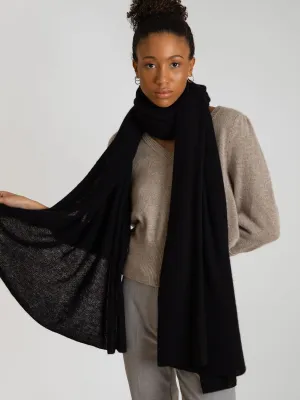 Airy cashmere scarf "Flow" - black