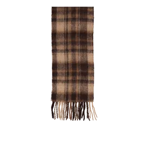 Airy Wool Scarf Brown Check