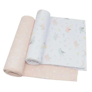 Ava Blush Floral Jersey Wraps 2 Pack