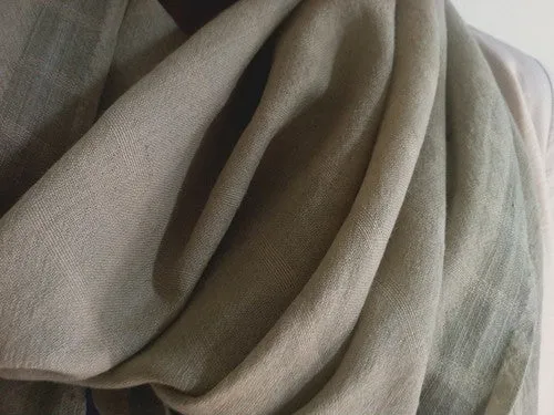 Avani Wild Silk & Merino Wool Shawl in Olive