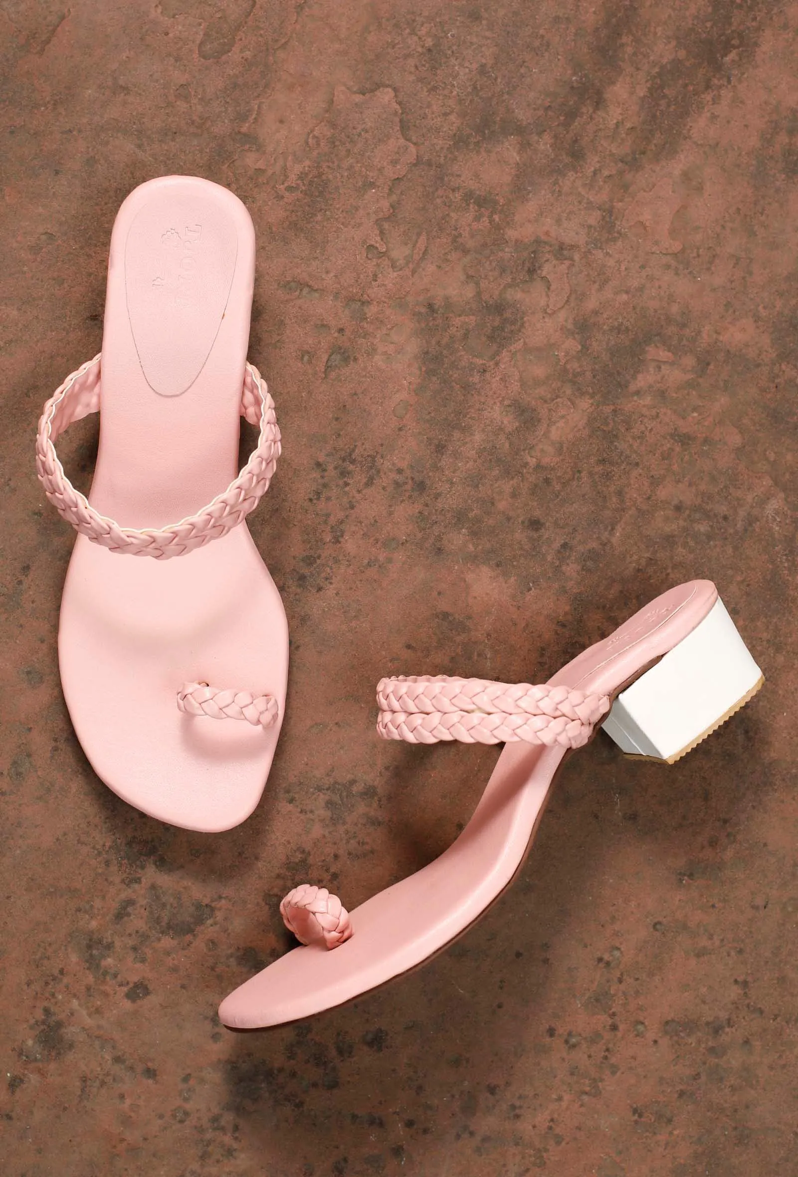 Baby Pink Knotted Cruelty Free Leather Sandals