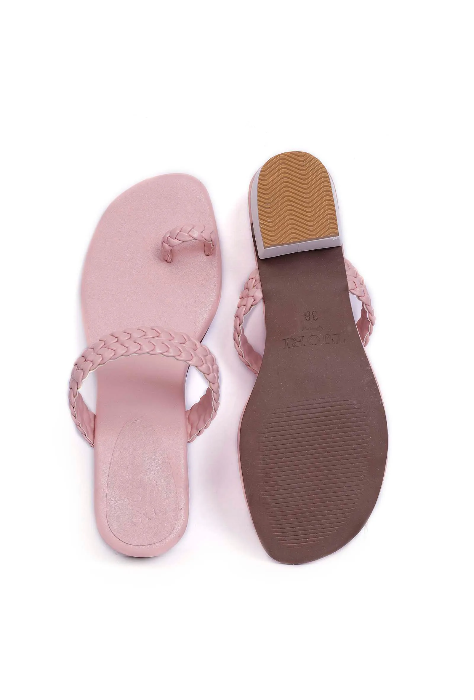 Baby Pink Knotted Cruelty Free Leather Sandals