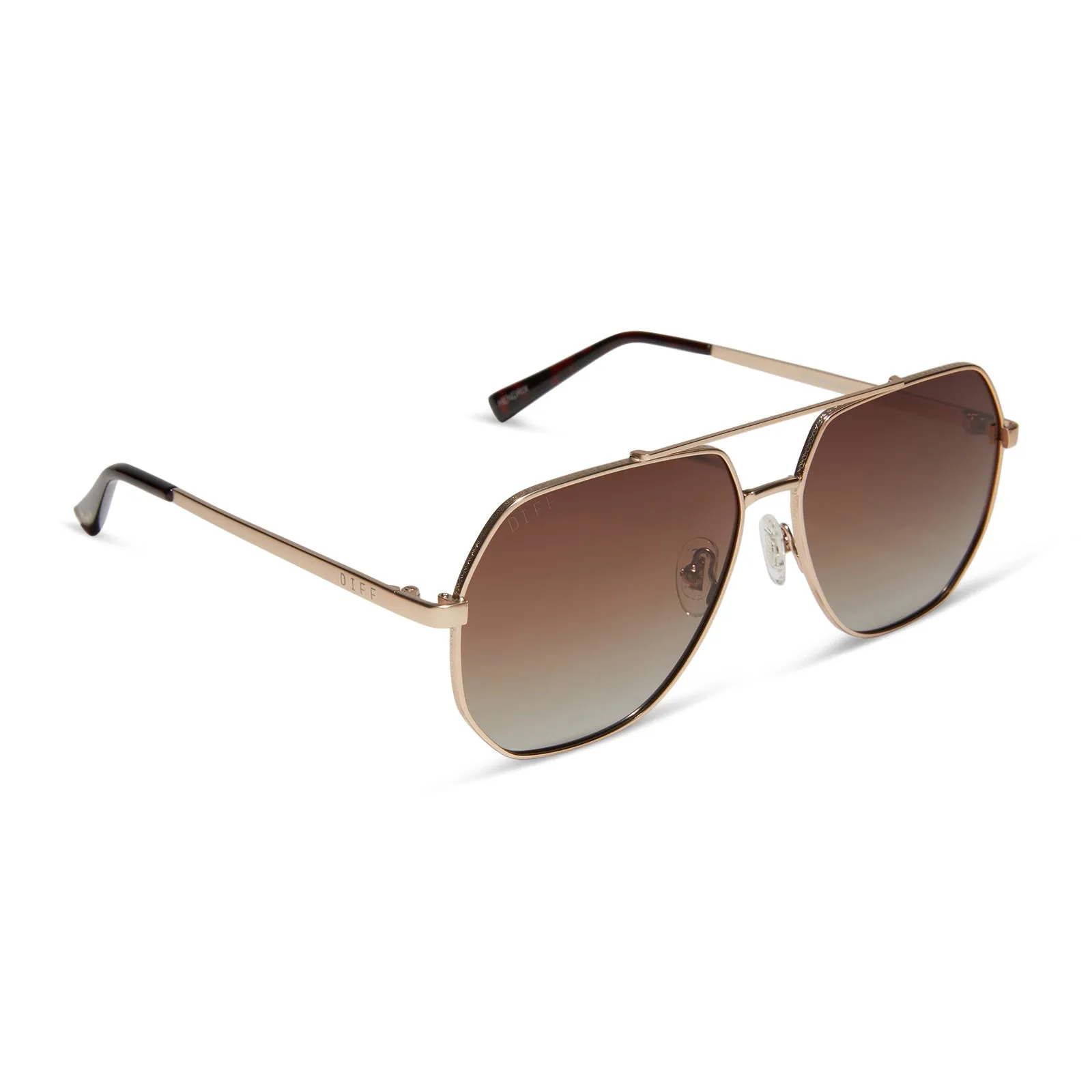 BEVERLIN - HENDRIX   MATTE GOLD   BROWN GRADIENT POLARIZED SUNGLASSES