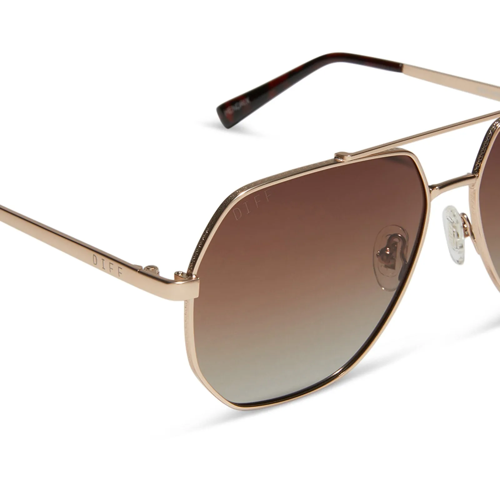 BEVERLIN - HENDRIX   MATTE GOLD   BROWN GRADIENT POLARIZED SUNGLASSES