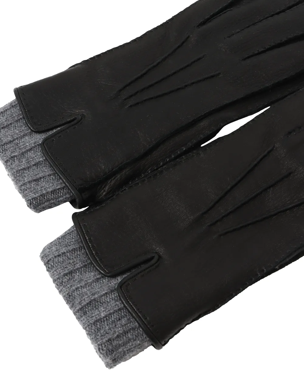 Black and Charcoal Deerskin Gloves