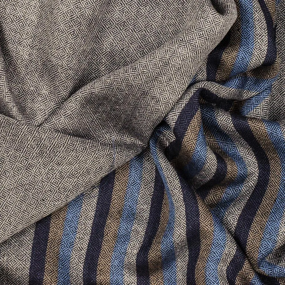 Chancery Grey Melange Wool and Silk Scarf