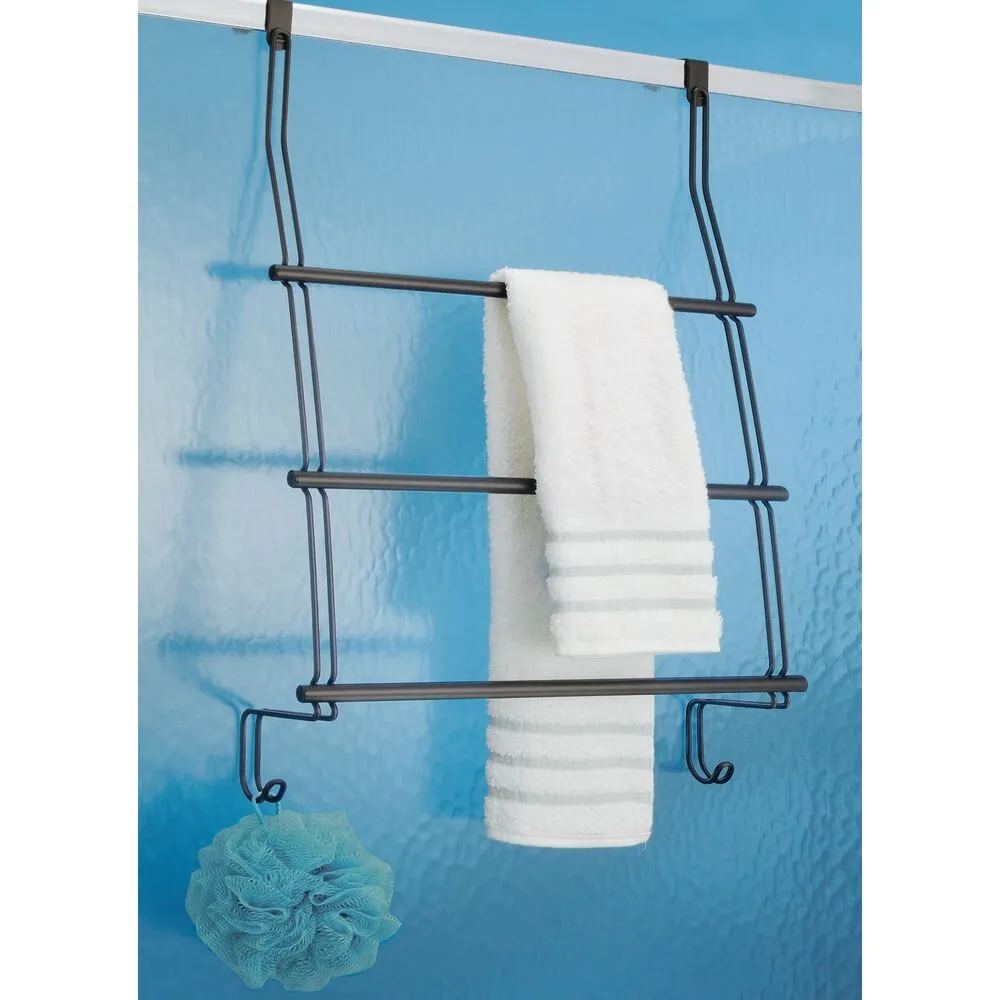 Classico Over Shower Door Towel Rack 3 Bronze