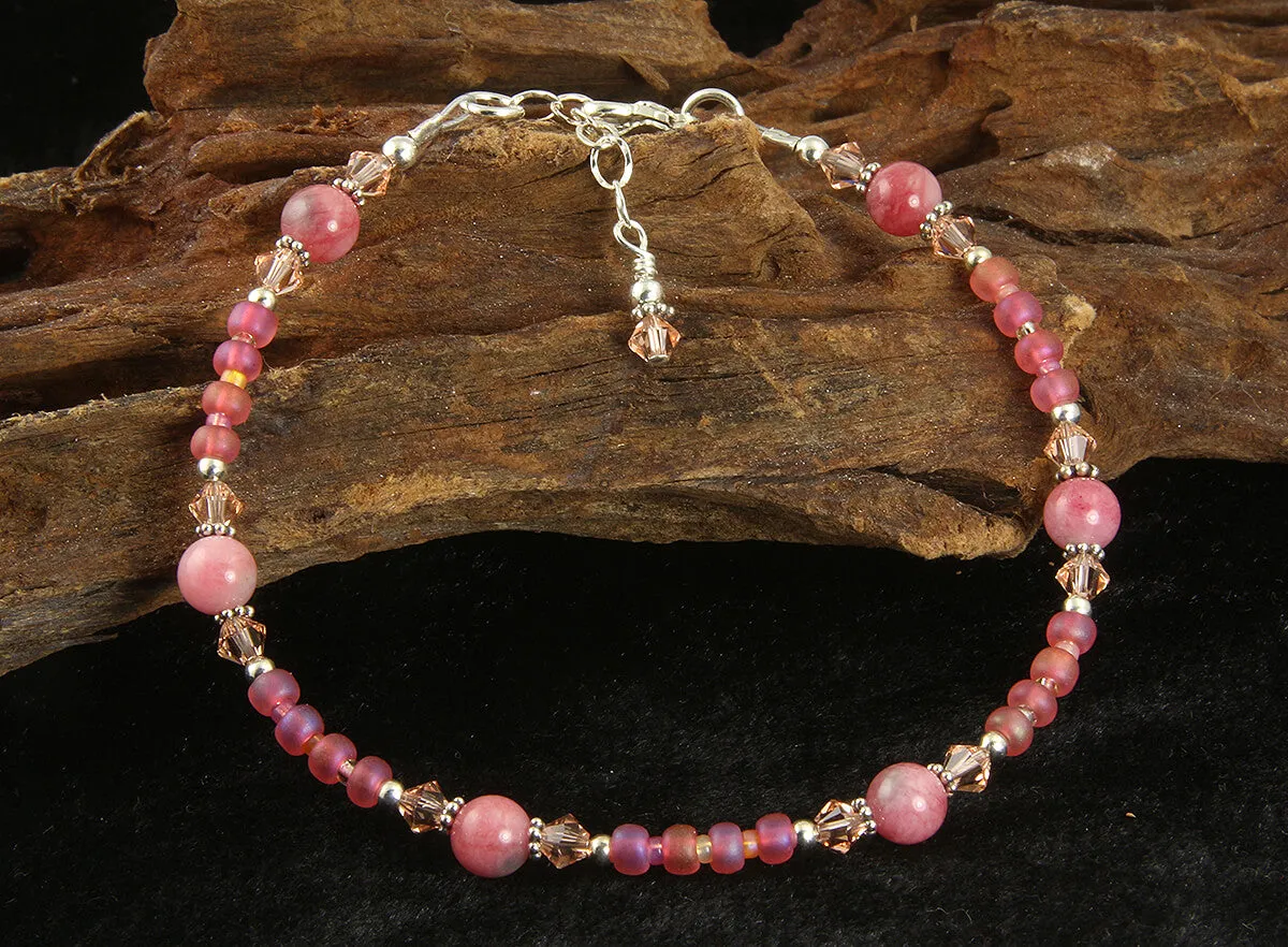 Coral Peach Jade Gemstone Anklet