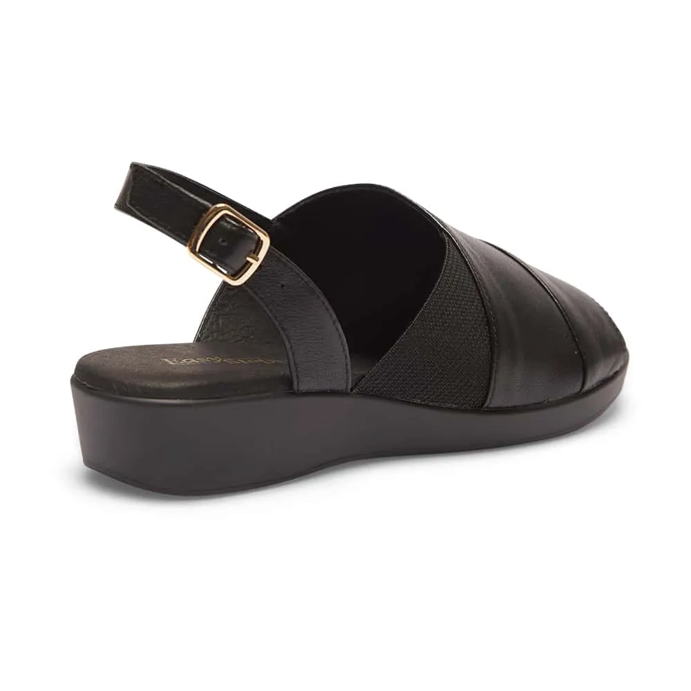 Eclipse Sandal in Black Leather