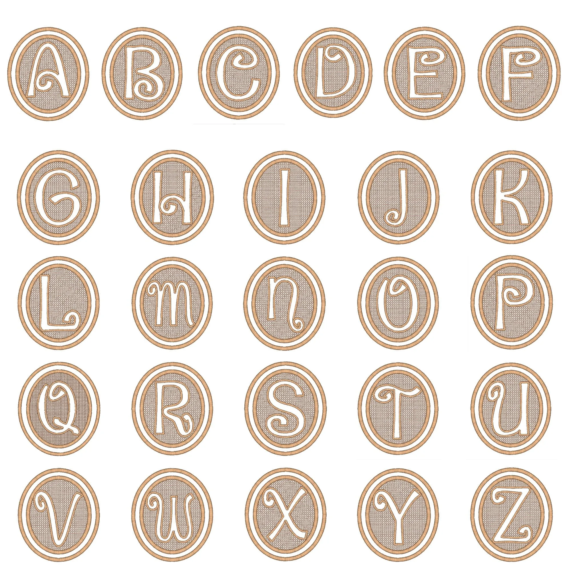 Elegant Embossed Alphabet 6x10--Set of 26 Designs