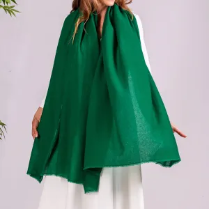 Emerald Green Gossamer Cashmere Shawl