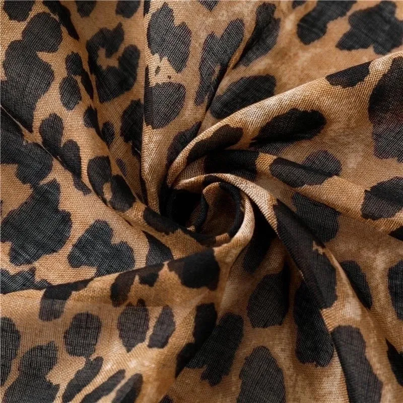 Fashion Cotton And Leopard Print Gradient Women&#39;s Scarf Long Dual-use Shawl