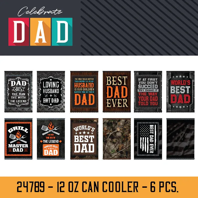 Father's Day Can Cooler - 6 Pieces Per Pack 24789C