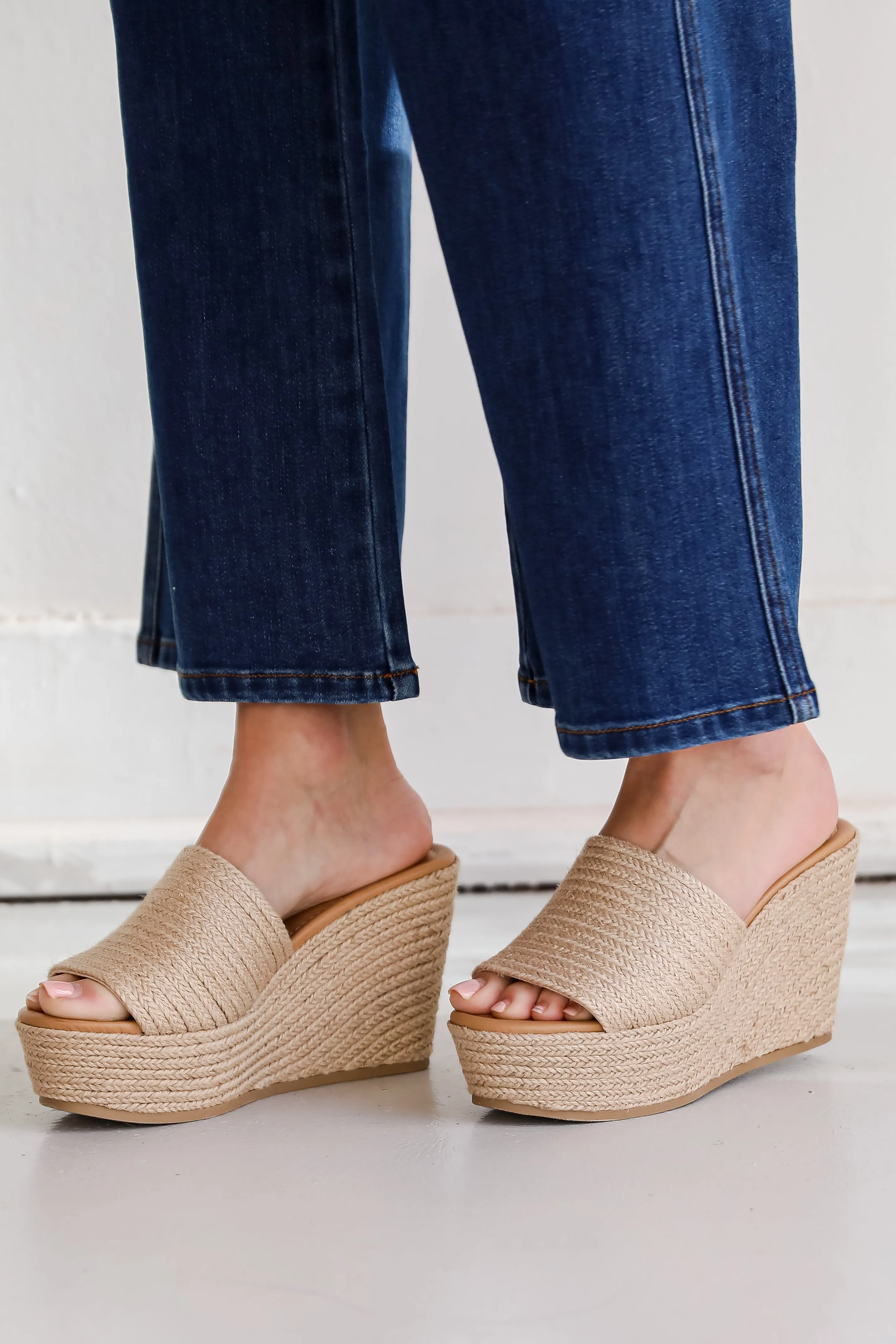 FINAL SALE - Sandy Steps Natural Platform Espadrille Wedges