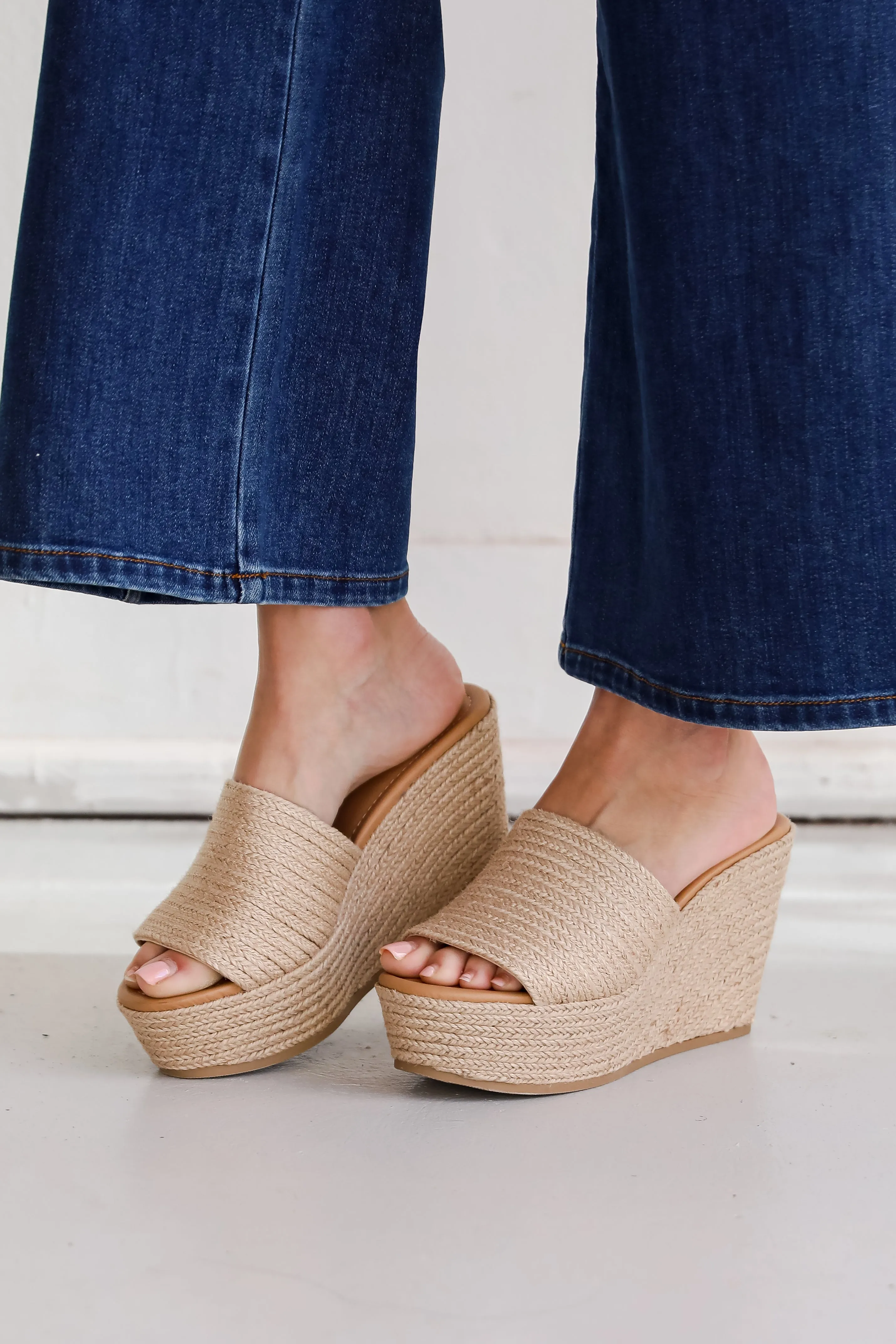 FINAL SALE - Sandy Steps Natural Platform Espadrille Wedges