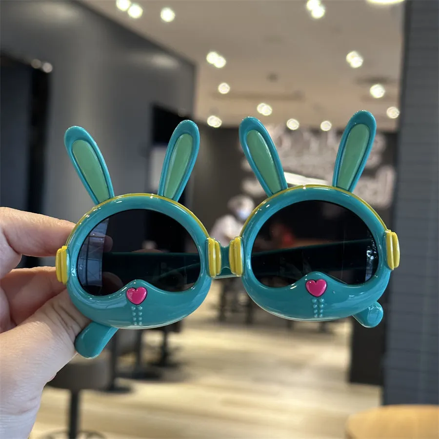 French bucket integrated lens children's sunglasses soft silicone boys cool sunglasses baby polarized glasses cartoon puppy