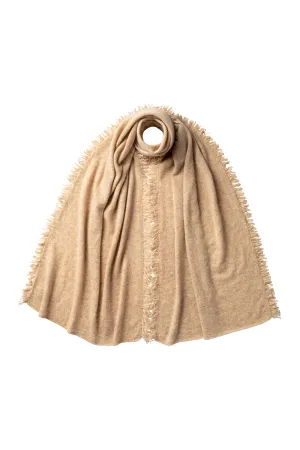 Fringed Gauzy Cashmere Stole