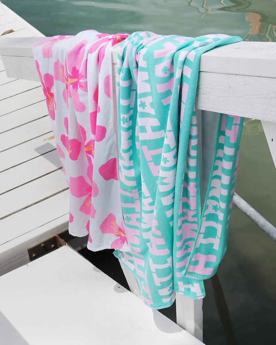 Hawaii Flower Cut Beach Towel