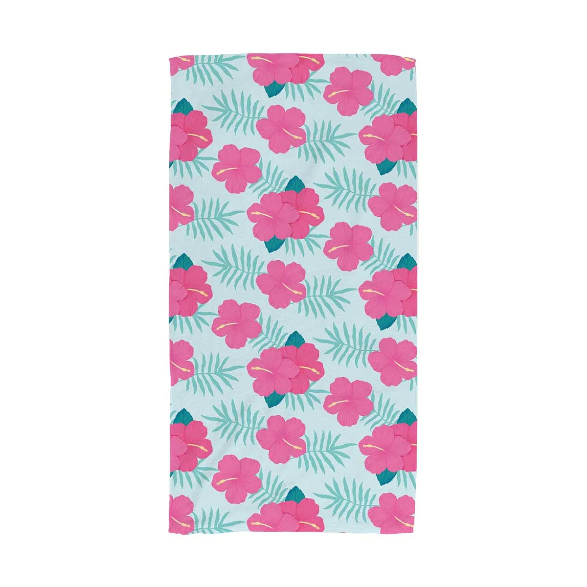 Hibiscus in Aqua Beach Towel