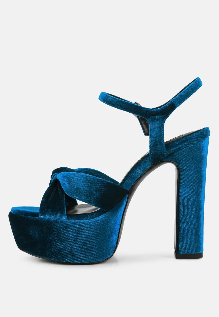 LIDDEL Royal Blue Platform Heel Sandals