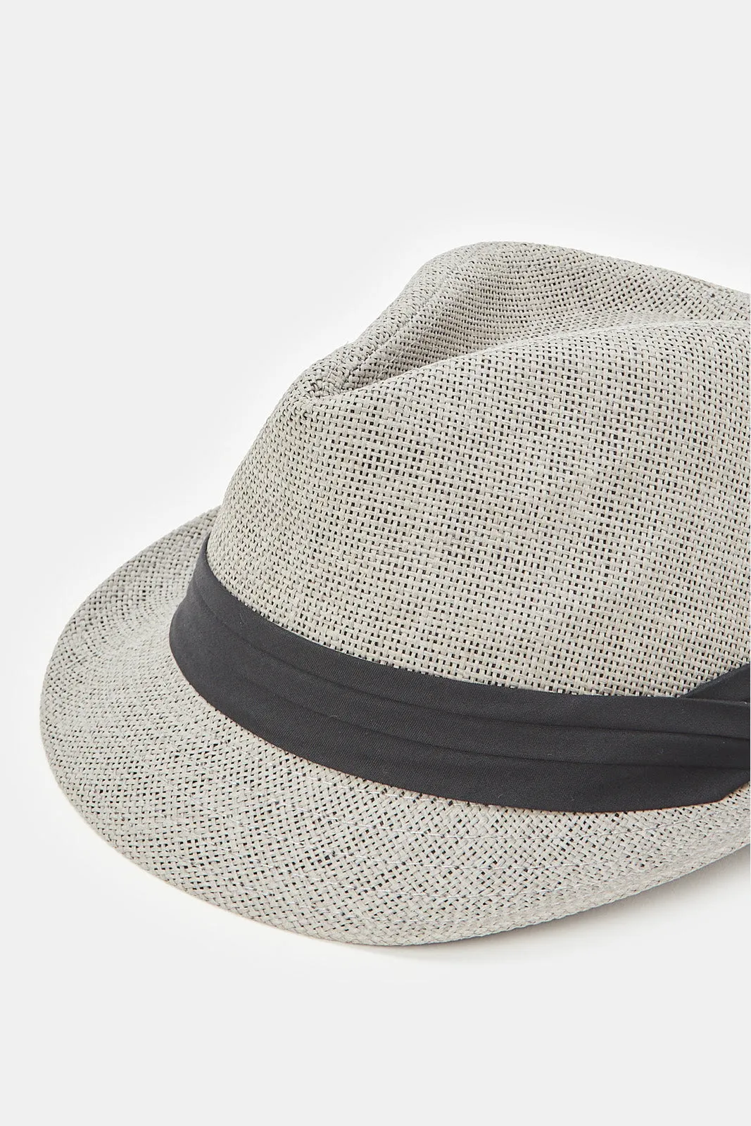 Men Charcoal Fedora Hats With Band