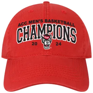 NC State Wolfpack 2024 ACC Men's Basketball Champions Red Relaxed Fit Adjustable Hat