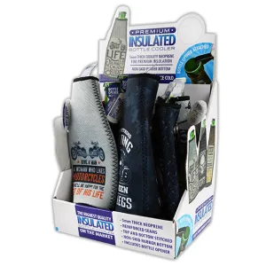 Neoprene 16 Oz Biker Bottle Suit Cooler - 6 Per Retail Ready Display 22478