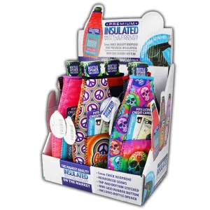 Neoprene 16 Oz bottle suit Cooler with Card Pocket - 6 Per Retail Ready Display 26457