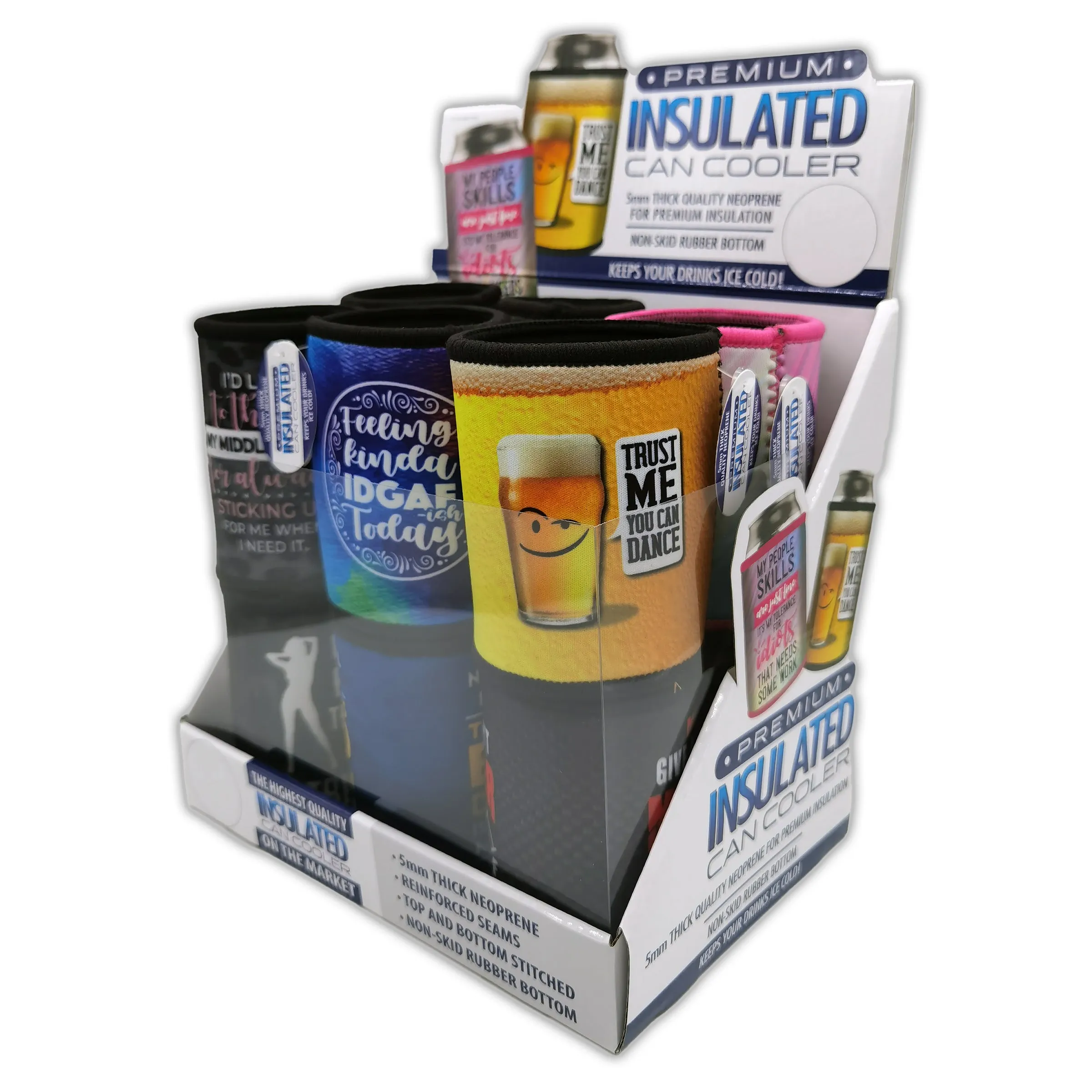 Neoprene Can & Bottle Cooler - 12 Pieces Per Retail Ready Display 23136