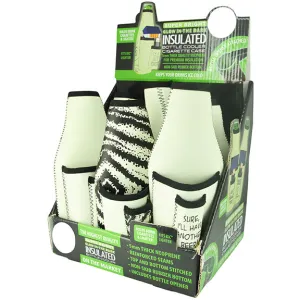 Neoprene Glow in The Dark Bottle Suit Cooler with Cigarette Pouch - 6 Pieces Per Retail Ready Display 24208