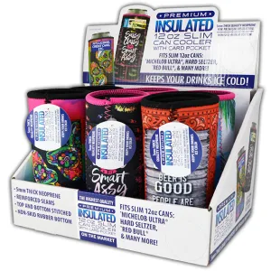 Neoprene Slim Can Cooler - 6 Pieces Per Retail Ready Display 26582