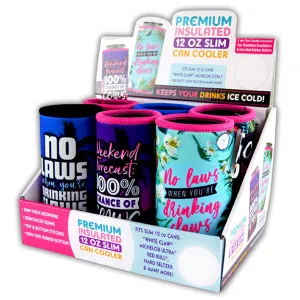 Neoprene Slim Can Cooler - 6 Pieces Per Retail Ready Display 27800