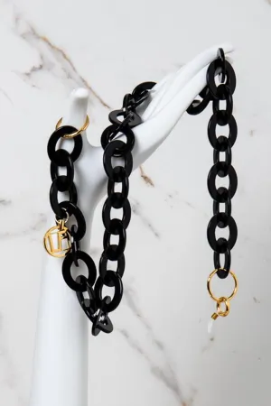 Oval Link Acetate Chain in Black