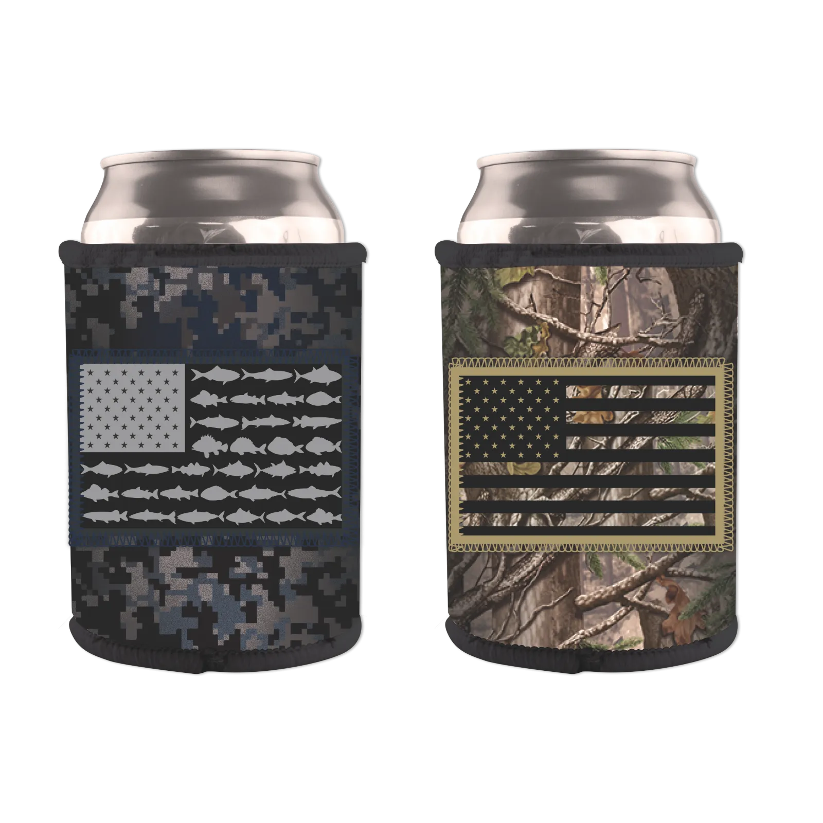 Patriotic Neoprene Can and Bottle Cooler with Patch - 6 Per Retail Ready Display 23761