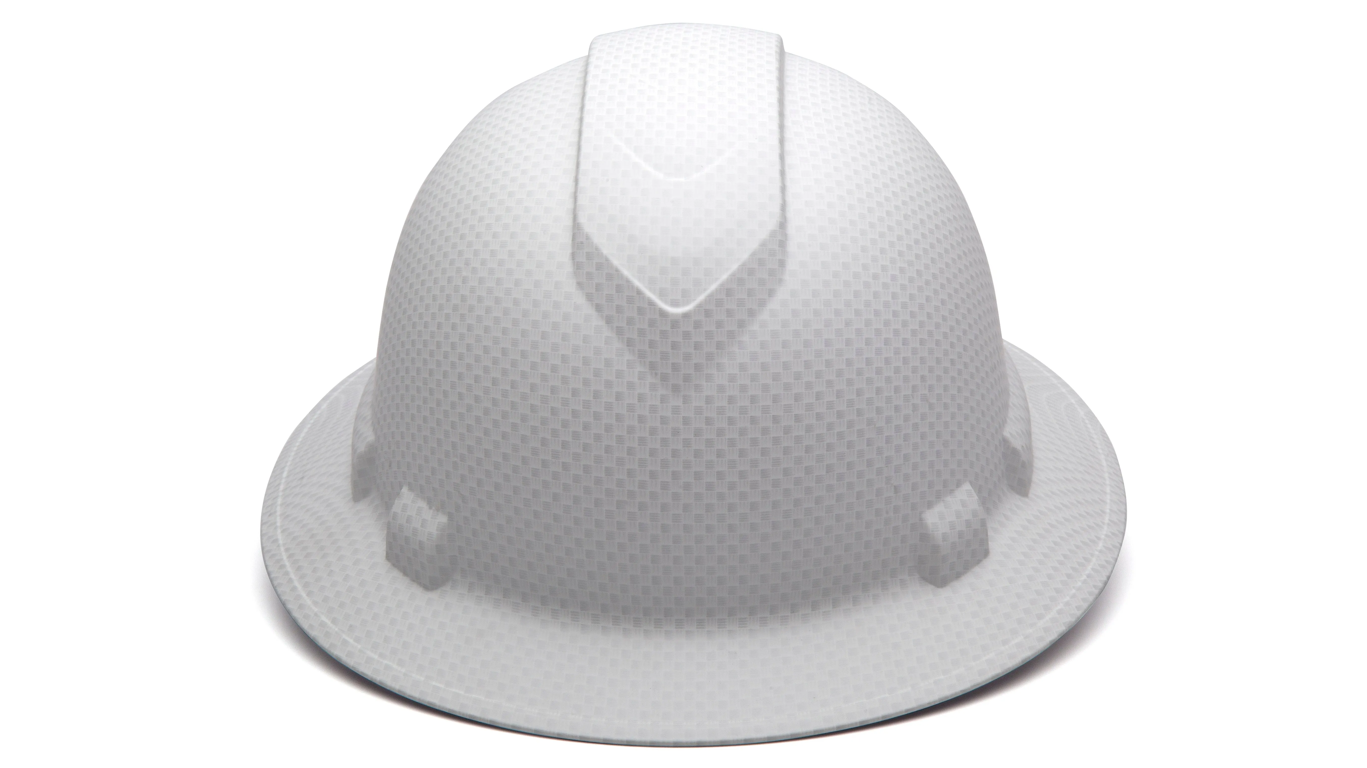 Pyramex Matte White Graphite Ridgeline Full Brim Hard Hat HP54116