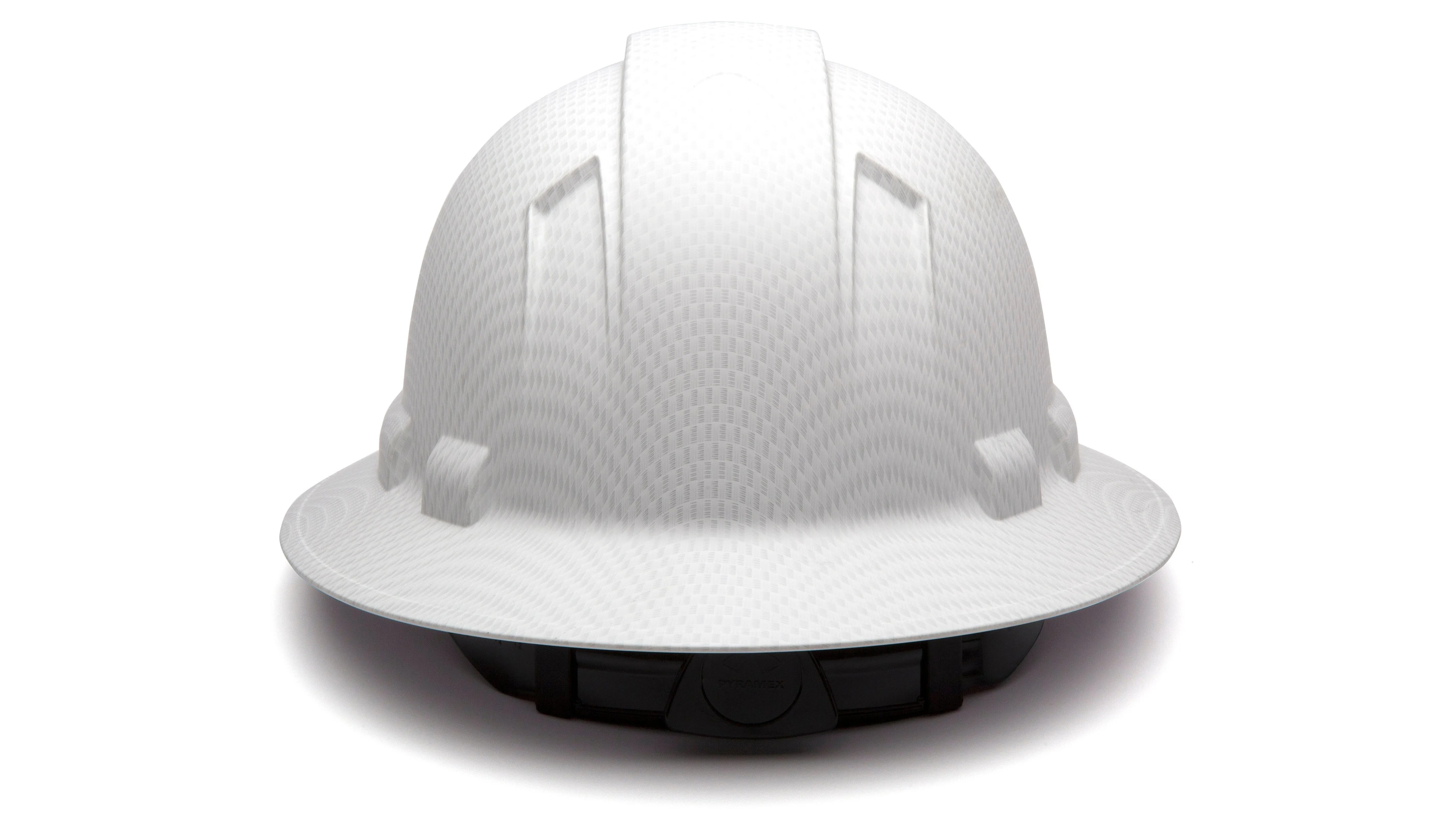 Pyramex Matte White Graphite Ridgeline Full Brim Hard Hat HP54116